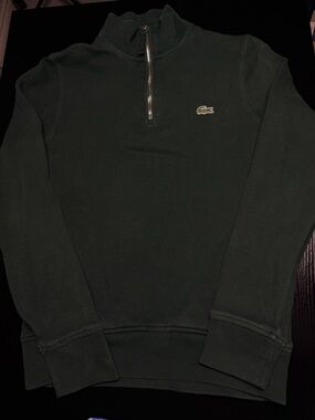 Lacoste Men's Forest Green Half-Zip Sweater